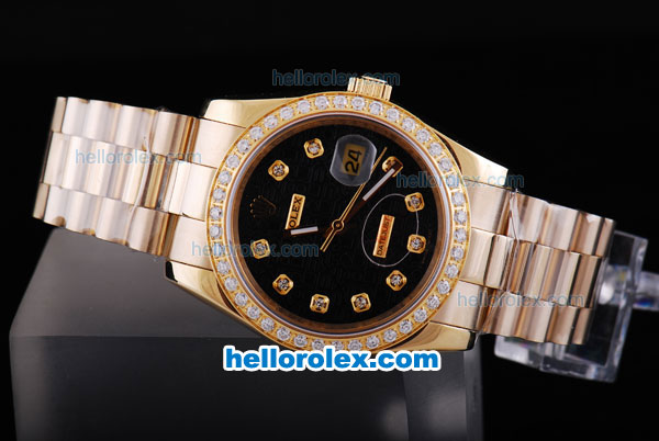 Rolex Datejust Automatic Black Dial with Diamond Bezel - Click Image to Close